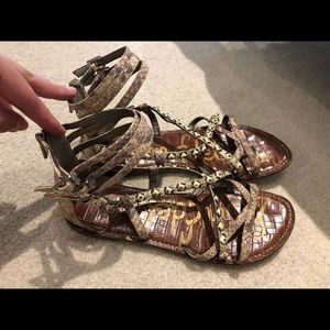 Sam Edelman beaded/snakeskin Gladiator Sandals